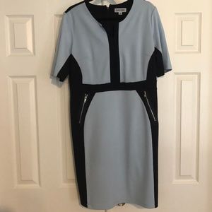 BLUE COLOR BLOCK DRESS